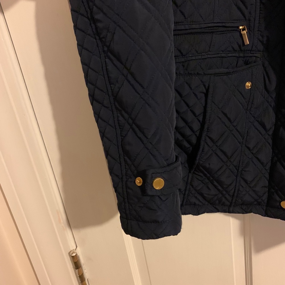 Navy Quilted Jacket - Picture 7 of 11
